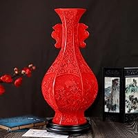 Amazon.co.jp: 中国の彫像、赤い漆で彫られた装飾品、中国の民族